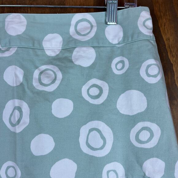 Talbots Womens Skirt Green White Polka Dot Pattern A-Line Stretch 8 Petite - Picture 3 of 12